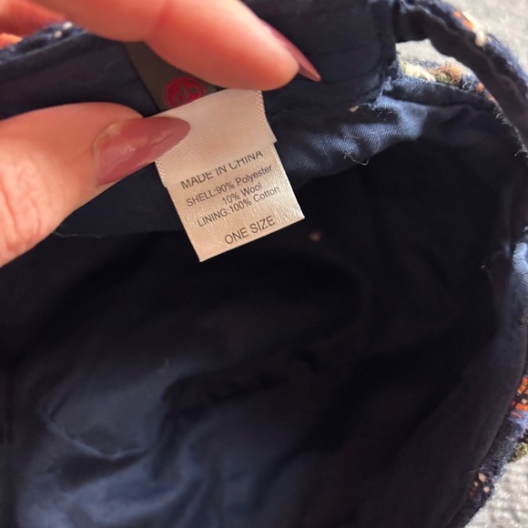 PISTIL Women’s Tweed Blue Pattern Newsboy Cap hat One Size Fits Most - Picture 7 of 8